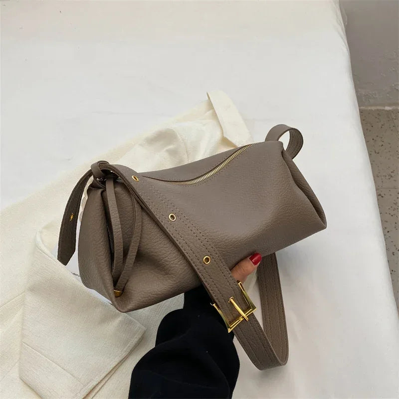 VONMONAN Bucket Bags for Women Trend Vintage Designer High Quality Soft Leather Zipper Shoulder Cross-body Handbags and Purses